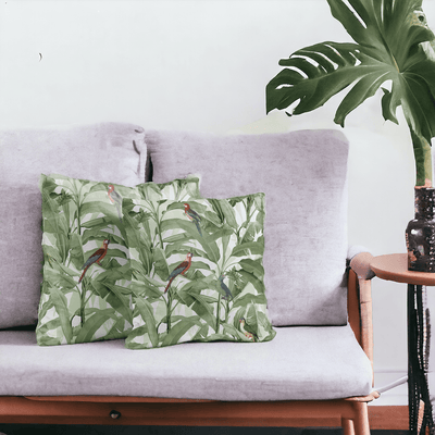 Aviary Paradise Velvet Cushion Cover - Set of 2