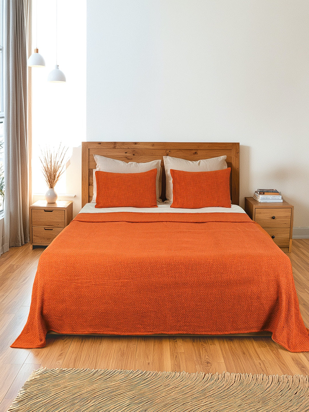 Aravalli Double Bedcover (Rust)