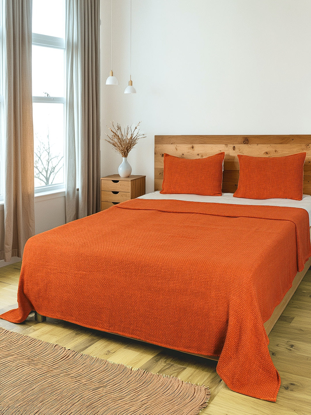 Aravalli Double Bedcover (Rust)