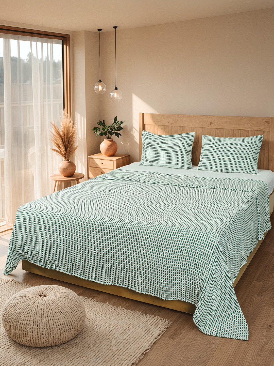 Girnar Double Bedcover (Green)