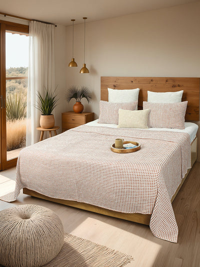 Girnar Double Bedcover (Rust)