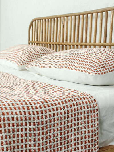 Girnar Double Bedcover (Rust)