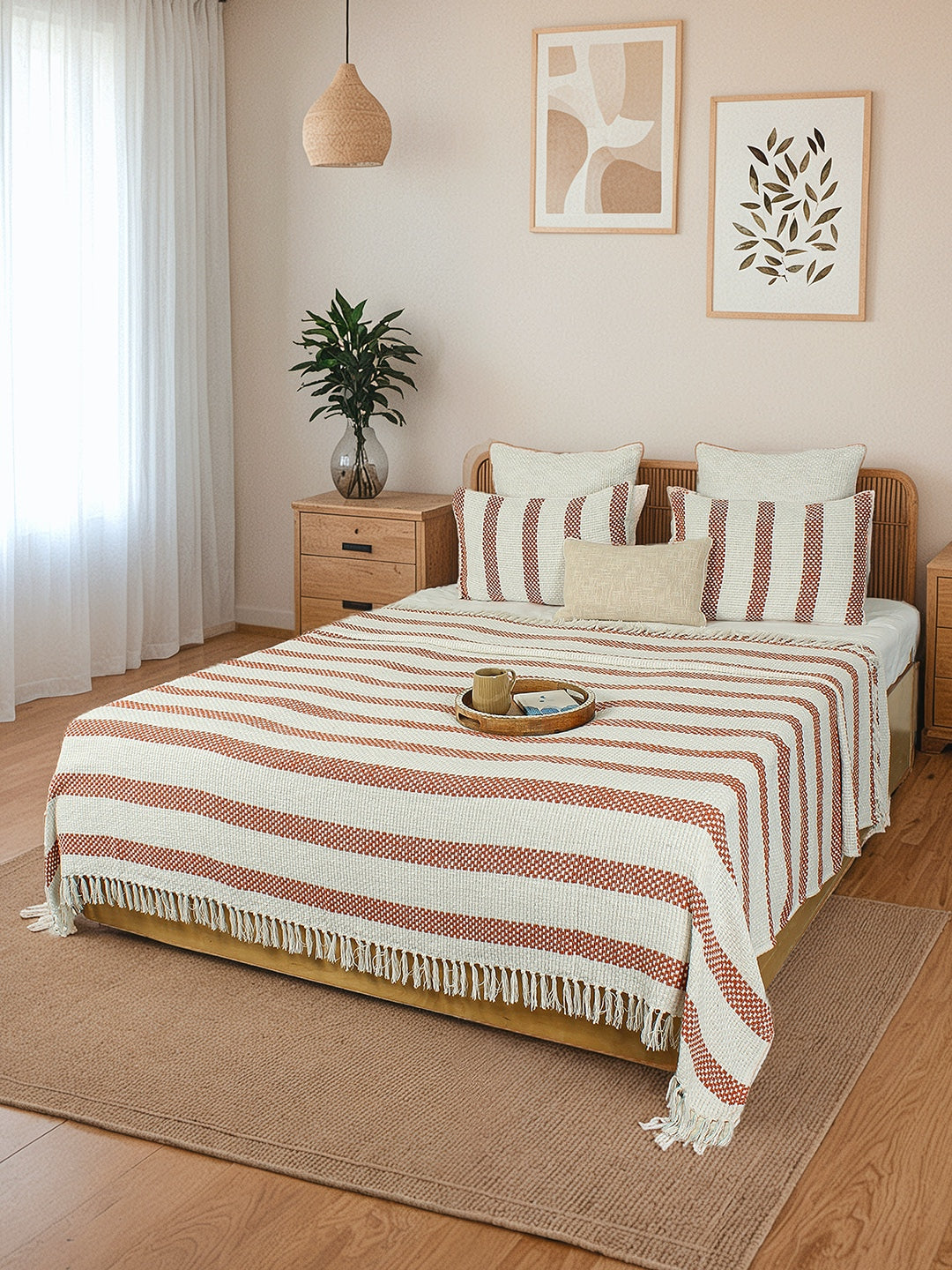 Shivalik Double Bedcover (Rust)