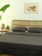 Kanhar 1 Double Bedcover 2 Pillow Covers (Black)