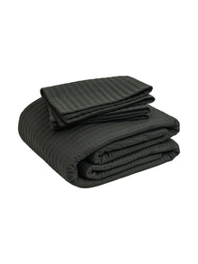 Kanhar 1 Double Bedcover 2 Pillow Covers (Black)