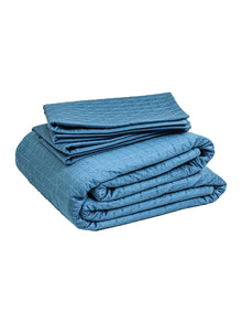 Sattal 1 Double Bedcover 2 Pillow Covers (Blue)