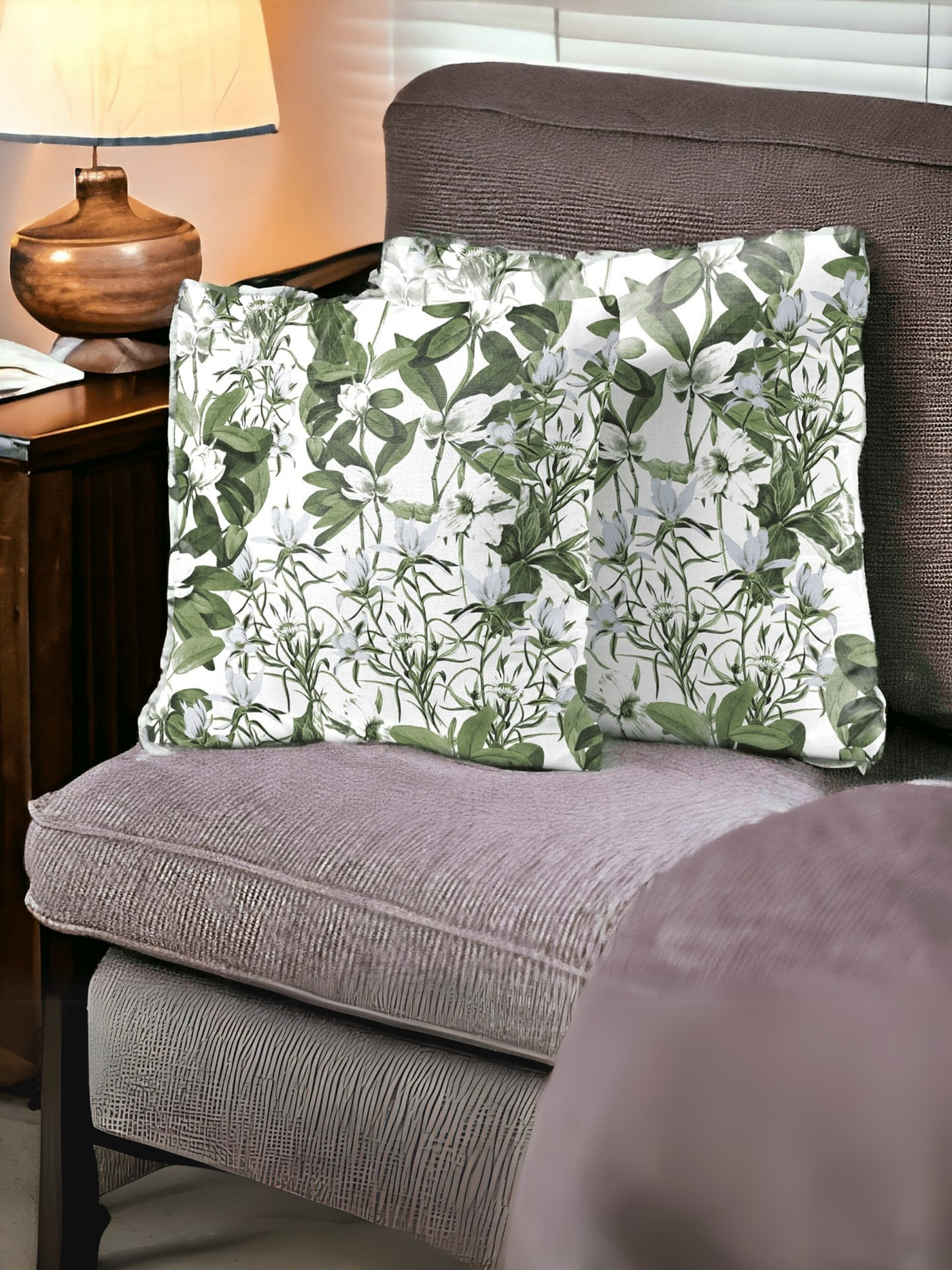 Blossom Embrace Velvet Cushion Cover - Set of 2