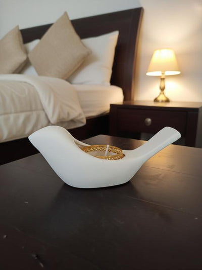 Minimalist White Bird Tealight Candle Holder