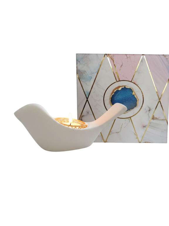 Minimalist White Bird Tealight Candle Holder