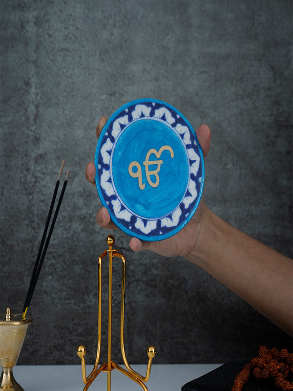 Blue Pottery Showpiece - Ik onkar