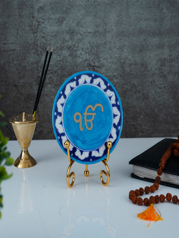 Blue Pottery Showpiece - Ik onkar