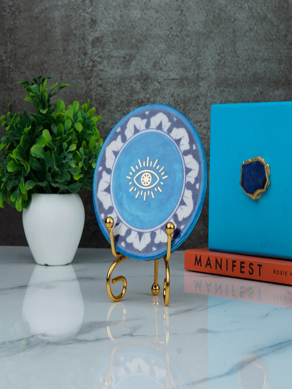 Blue Pottery Showpiece - Evil Eye