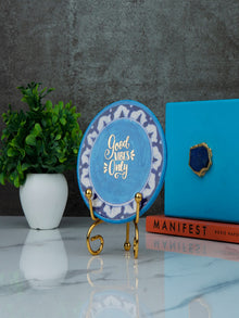 Blue Pottery Showpiece - Good Vibes Only
