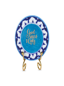 Blue Pottery Showpiece - Good Vibes Only