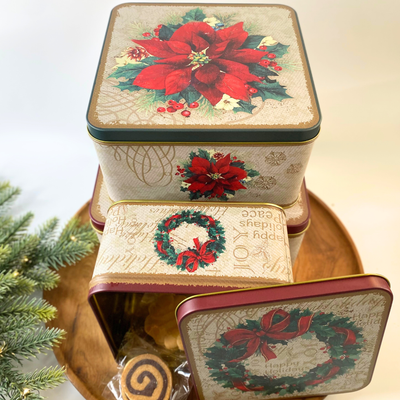 Vintage Christmas Tin Set of 3