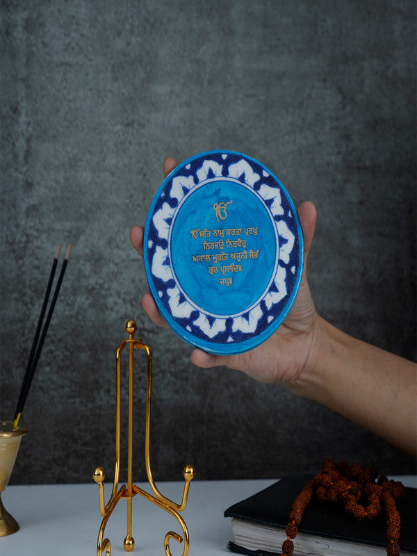 Blue Pottery Showpiece - Onkar Mantra