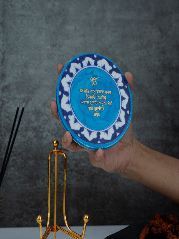 Blue Pottery Showpiece - Onkar Mantra