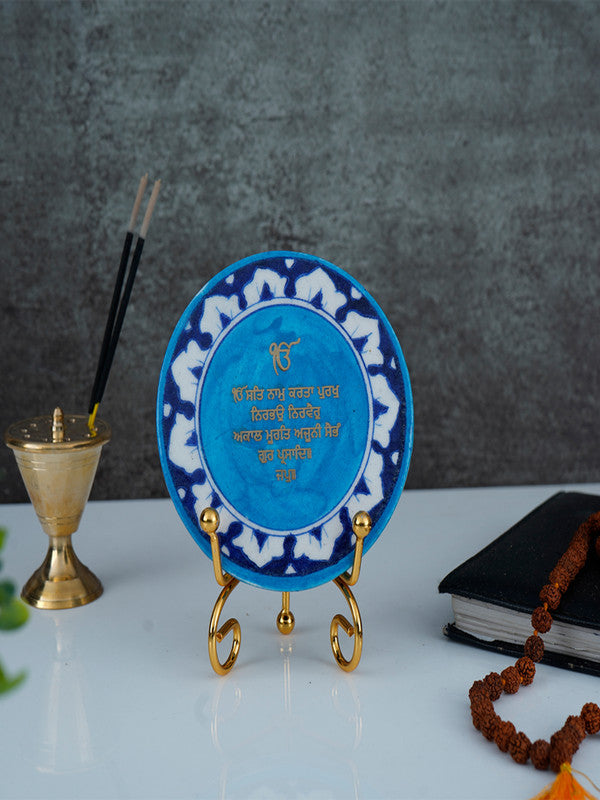 Blue Pottery Showpiece - Onkar Mantra