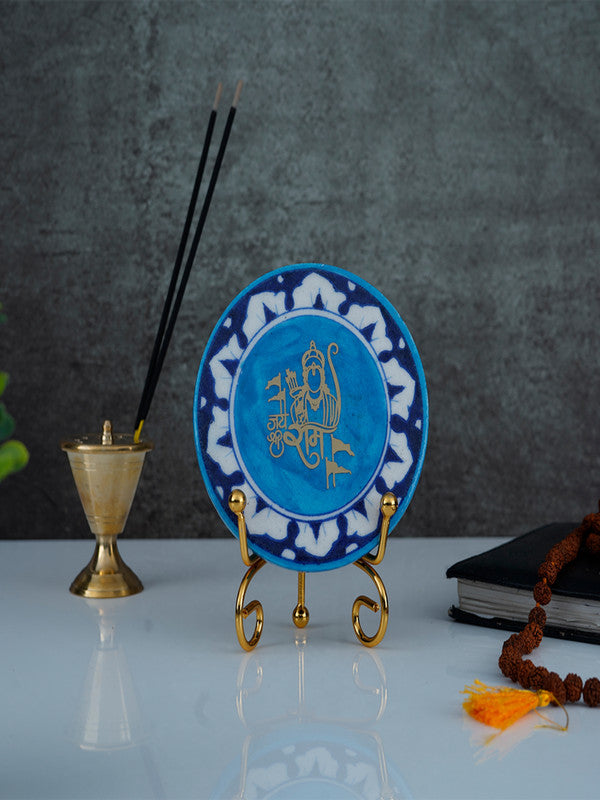Blue Pottery Showpiece - Jai Shree Ram