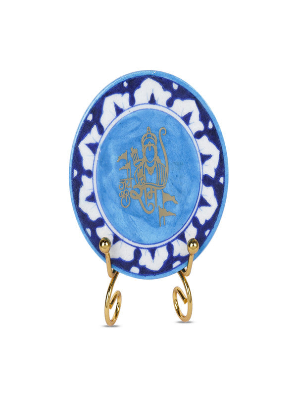 Blue Pottery Showpiece - Jai Shree Ram