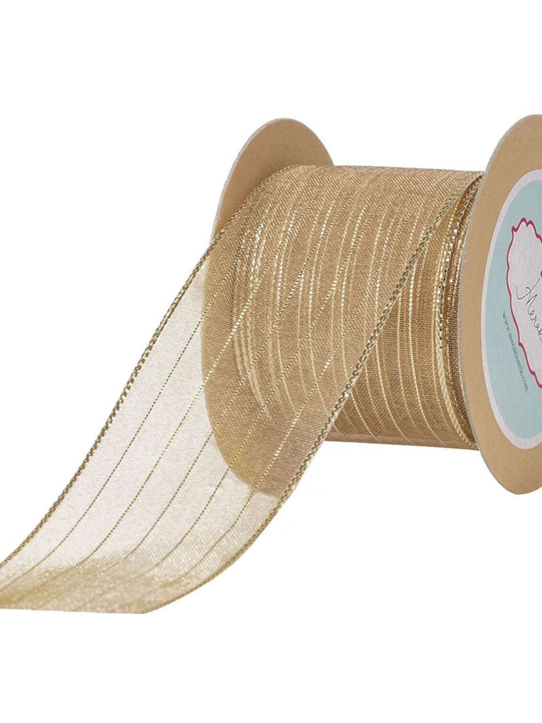 Sheer- Metallic Stripes Ribbon