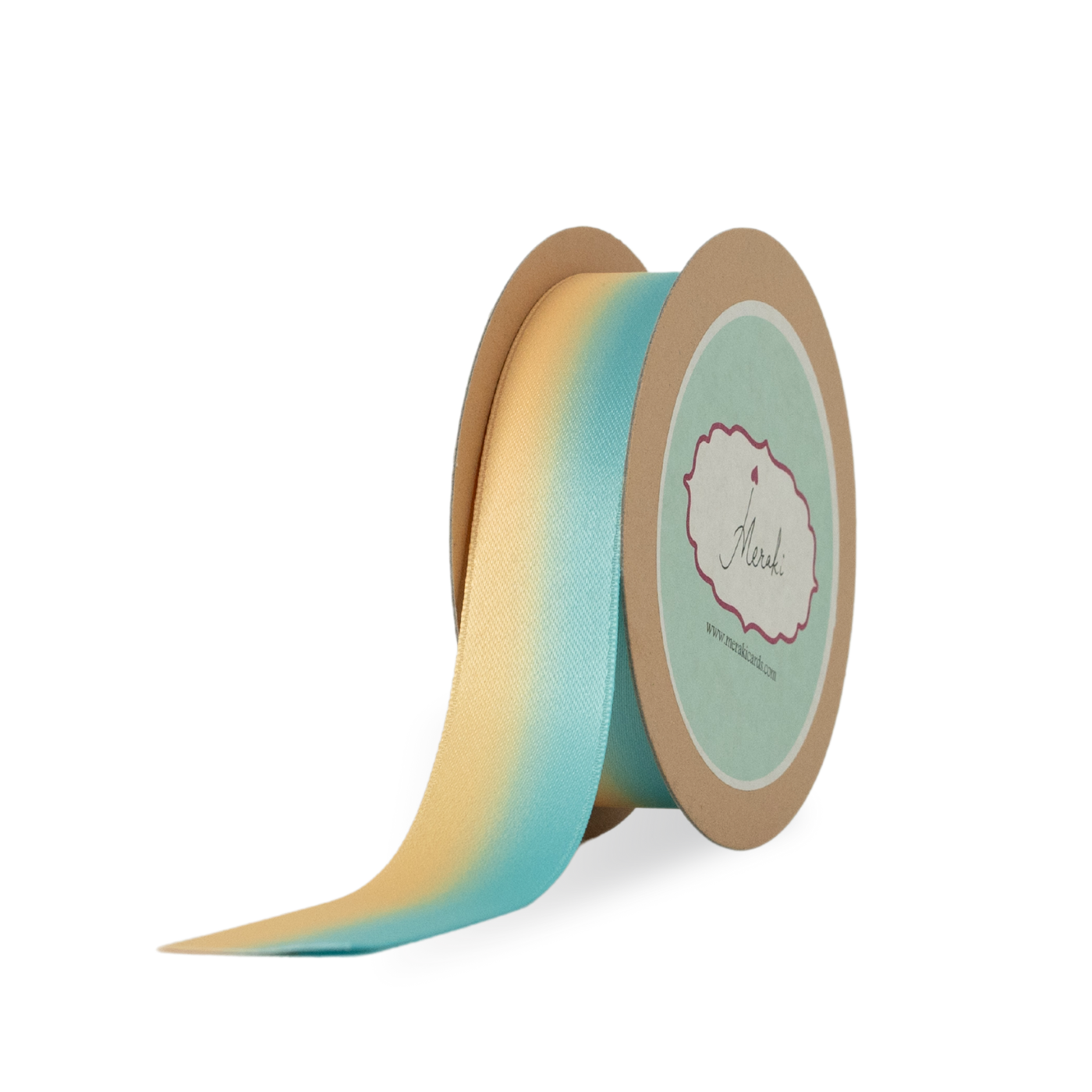 Double-face shaded ribbon (Lemon Yellow and  Turquoise)