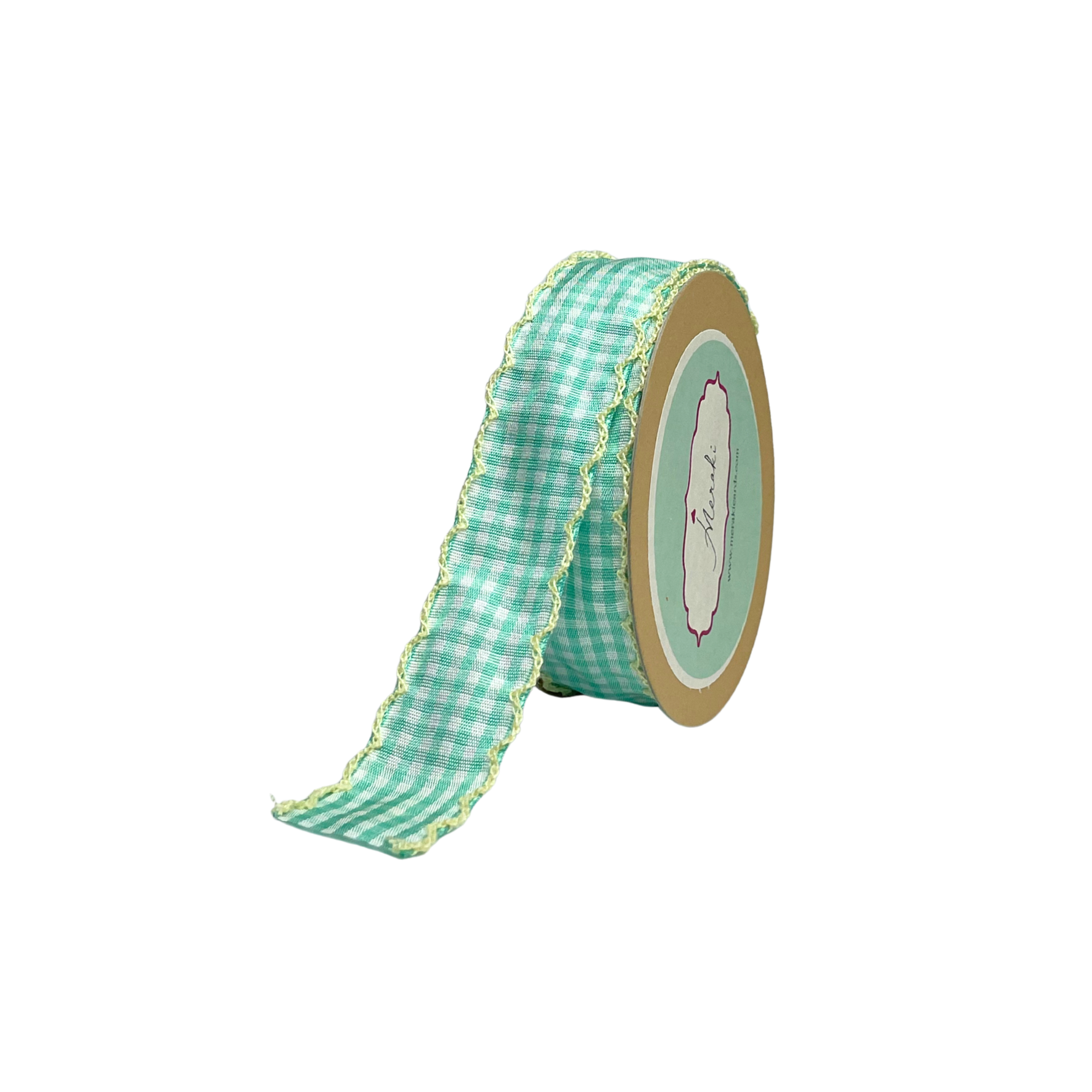 Gingham Scallop Edge Ribbon