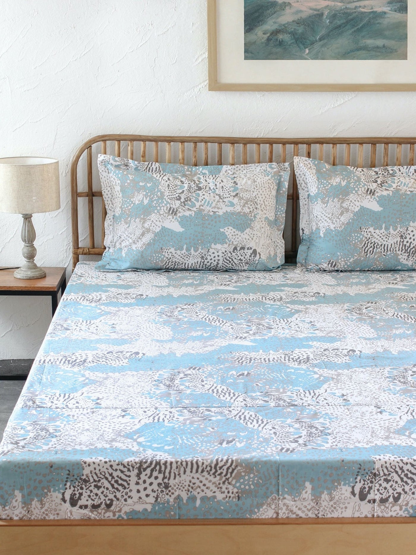 Bed Set - Mashak (Duvet Cover + Bedsheet) Blue