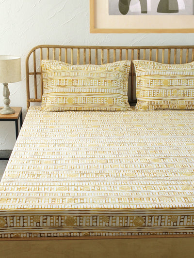 Sanchi Bed Set (Duvet Cover + Bedsheet) - Yellow