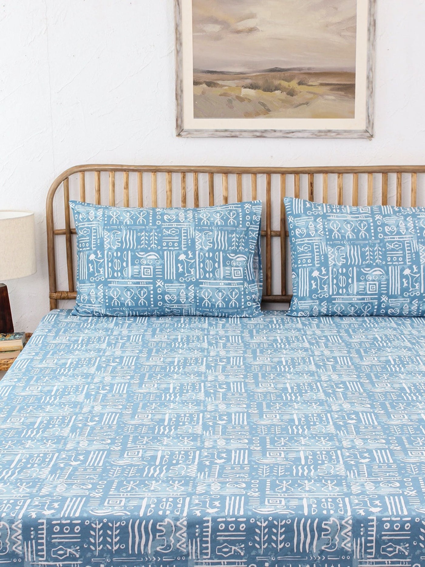 Gamathi Bed Set (Duvet Cover + Bedsheet) - Light Blue