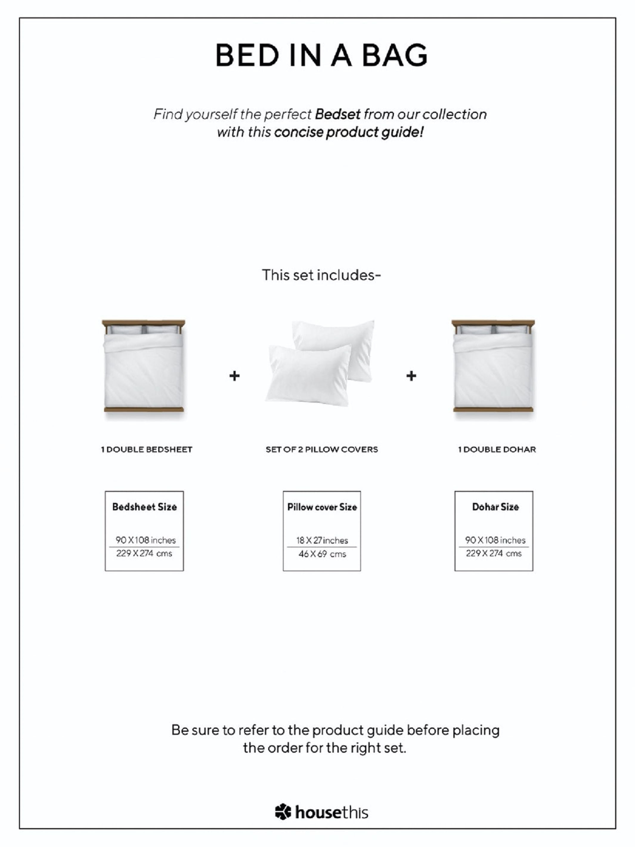 Bed Set - Gamathi (Duvet Cover + Bedsheet) Light Blue