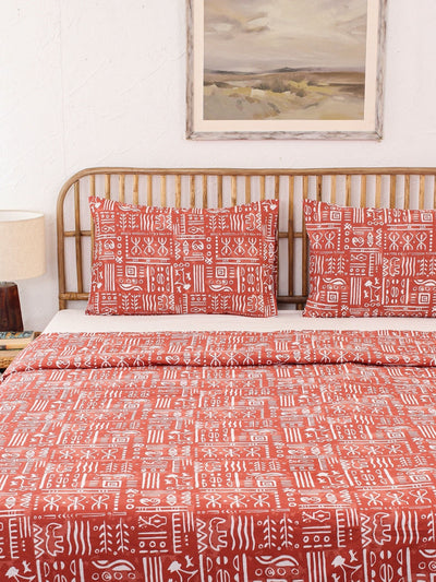 Bed Set - Gamathi (Duvet Cover + Bedsheet) Rust