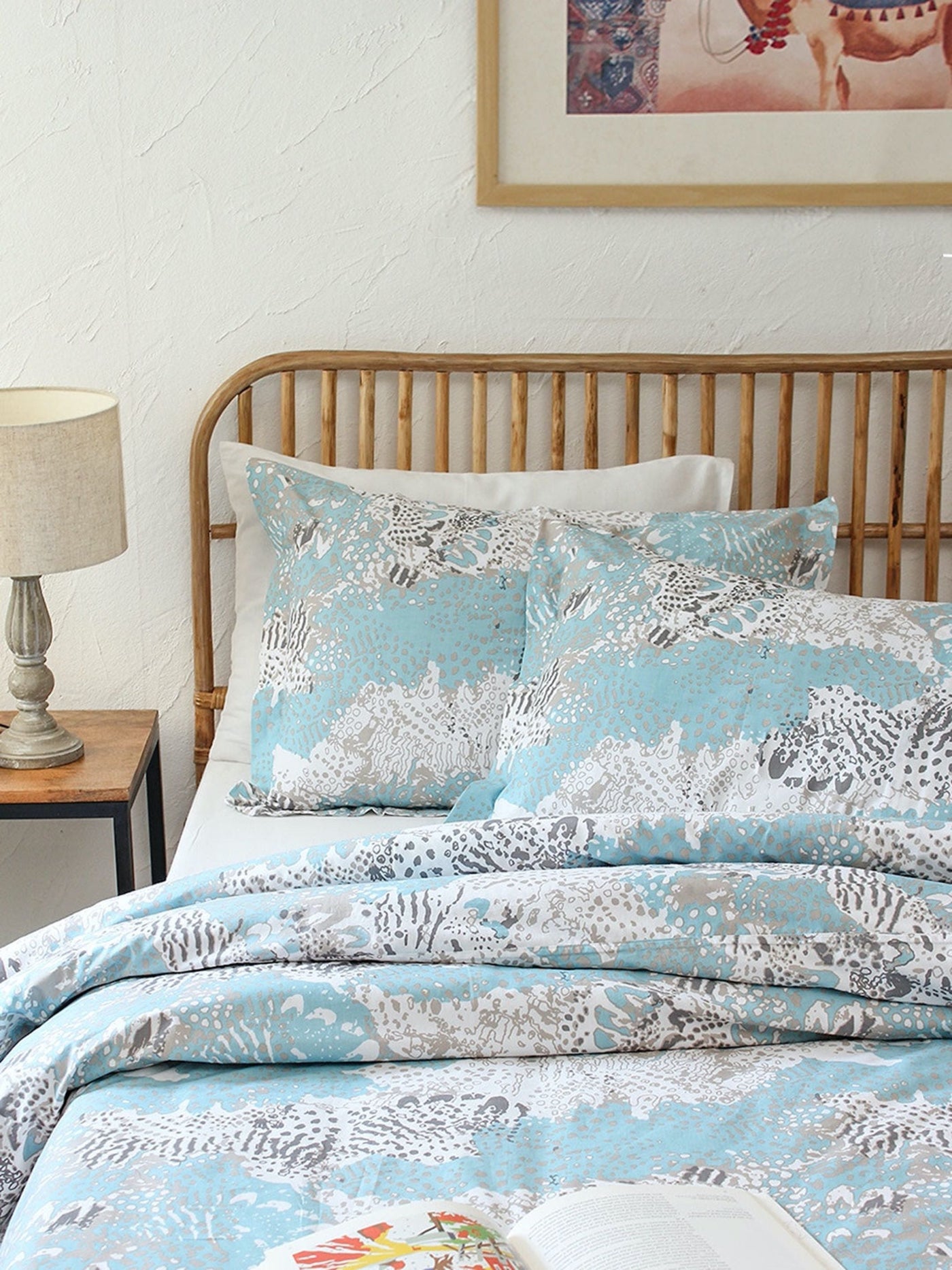 Bed Set - Mashak (Dohar + Bedsheet) Blue