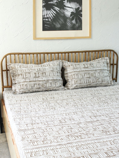 Bed Set - Sanchi (Dohar + Bedsheet) Grey