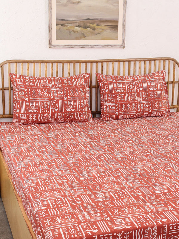 Bed Set - Gamathi (Dohar + Bedsheet) Rust