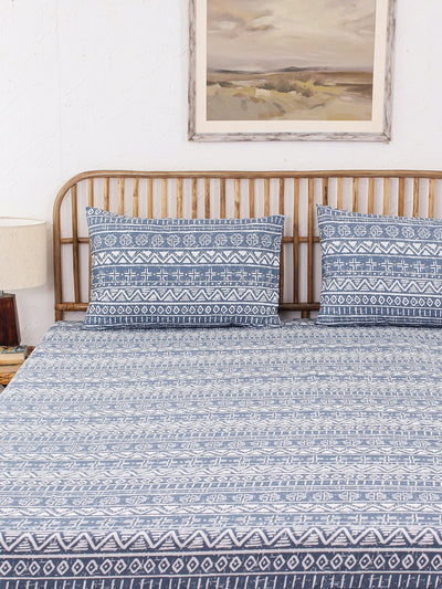Kullu Patti Bed Set (DDH) (Blue)