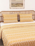 Bed Set - Kullu Patti (Dohar + Bedsheet) Yellow