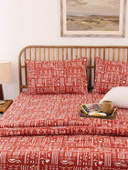 Gamathi 1 King Bedsheet & 2 Pillow Cover + 2 Pillow Filler (Rust)