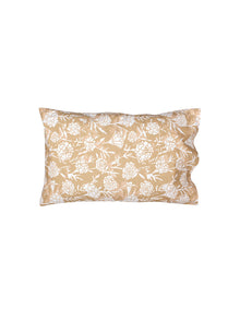 Genda Phool 1 Double Bed Sheet & 2 Pillow Covers + 2 Pillow Filler (Beige)