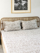 Sanchi Grey Bedsheet with Pillow Cover