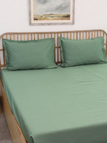 Solid King Bedsheet Set (Green) - 400 TC
