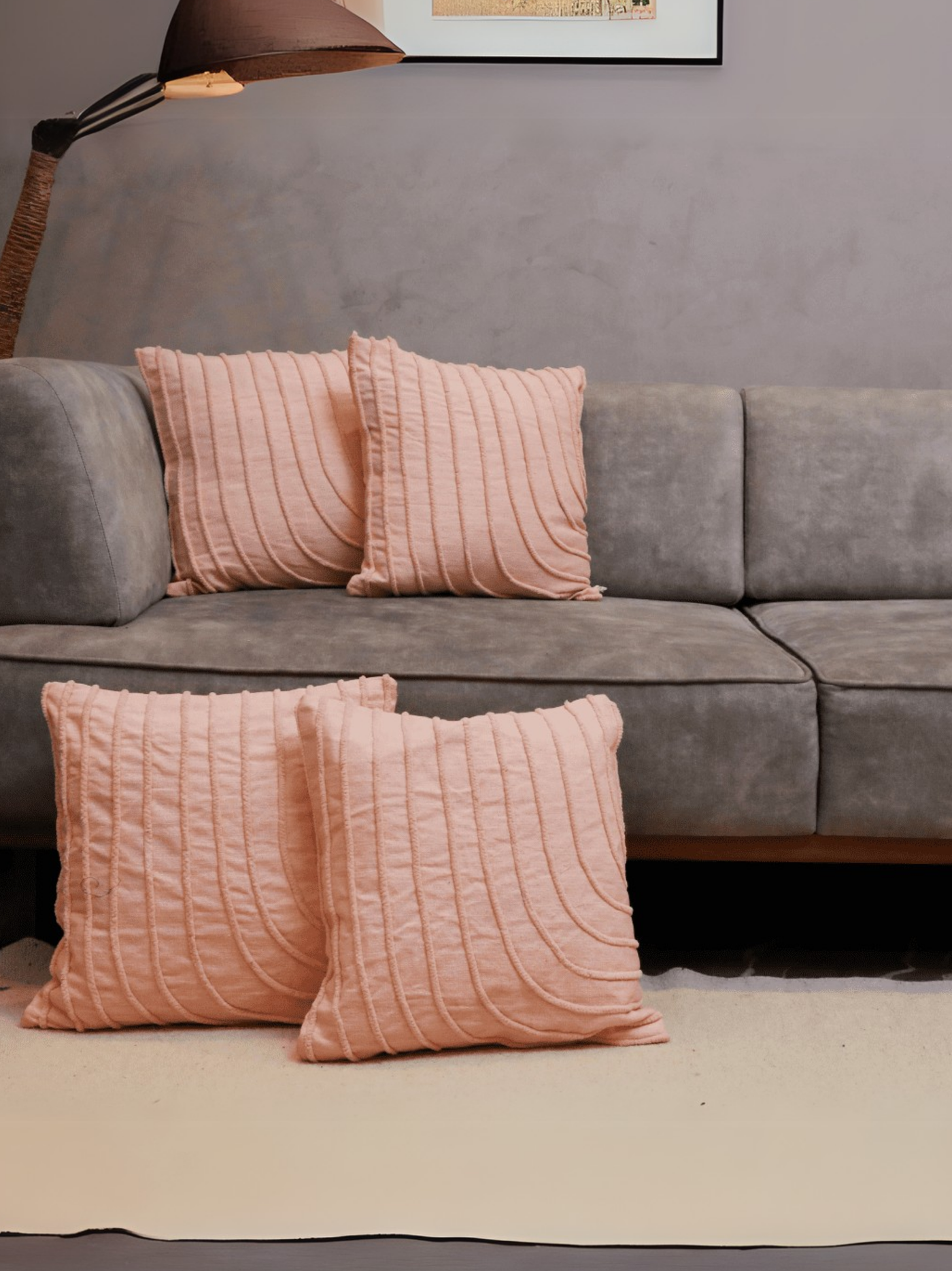 Blush Wave Tufted Cushion Cover- Set of 5