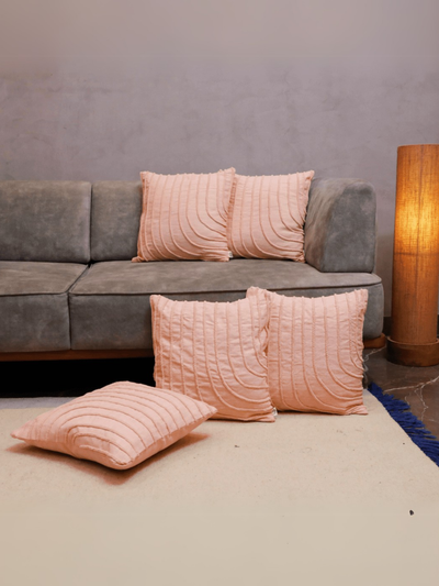 Blush Wave Tufted Cushion Cover- Set of 5