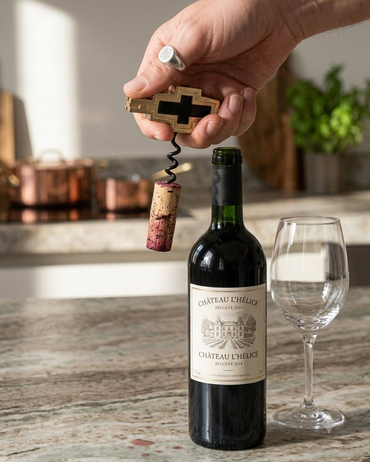 Baori Corkscrew - Handcrafted Brass Wine Bottle Opener
