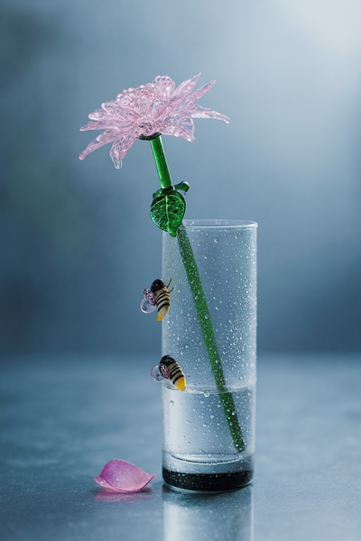 Pink Glass Chrysanthemum – Handblown Art Flower