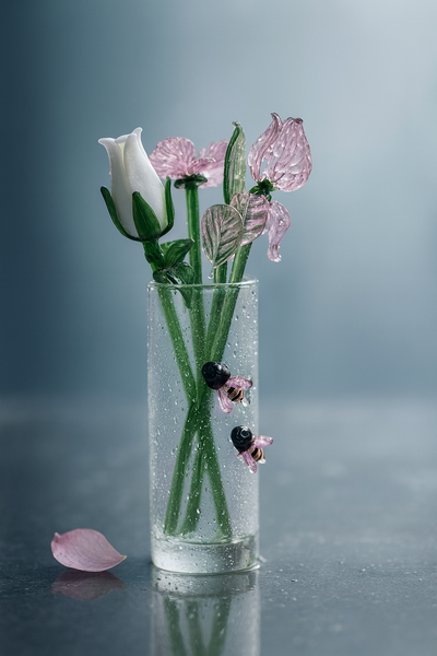 Handblown Glass Art Floral Bouquet