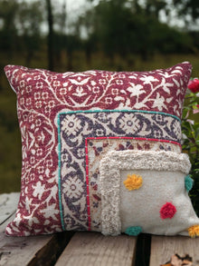 Embroidered Cotton Cushion Cover - Berh
