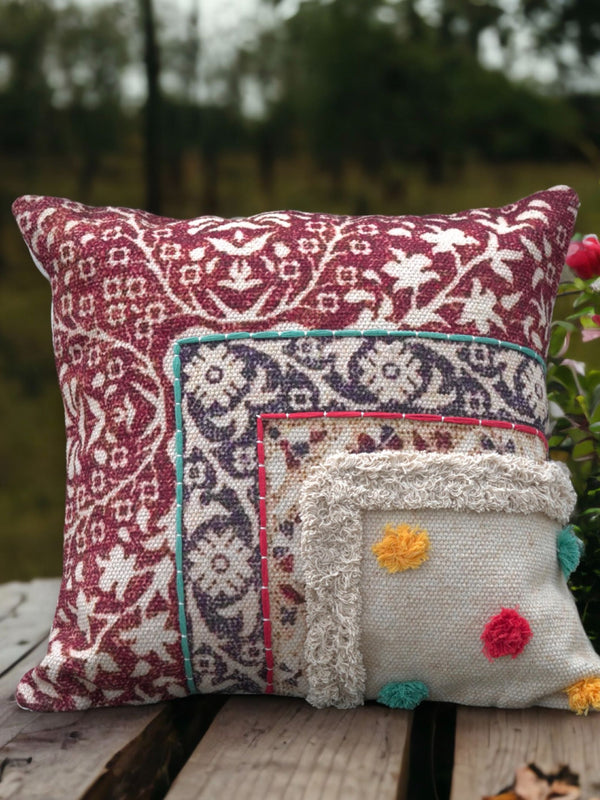 Embroidered Cotton Cushion Cover - Berh