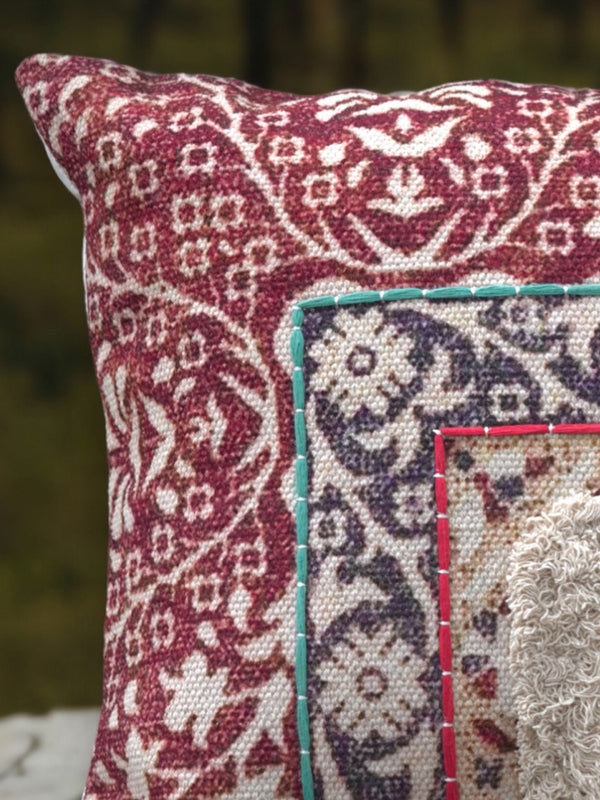 Embroidered Cotton Cushion Cover - Berh
