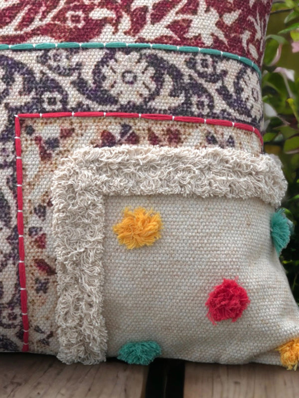 Embroidered Cotton Cushion Cover - Berh